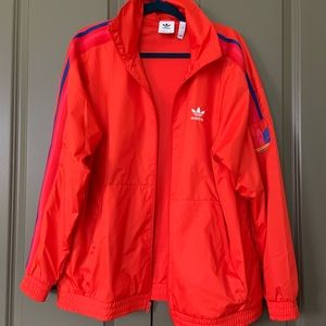 Adidas 3D Trefoil 3-Stripes Track Jacket In Bright Red
